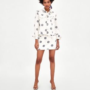 ZARA Polka-Dot Denim Jacket